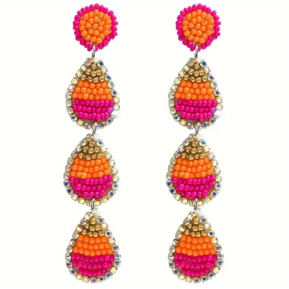 Candy Corn Dangle Earrings